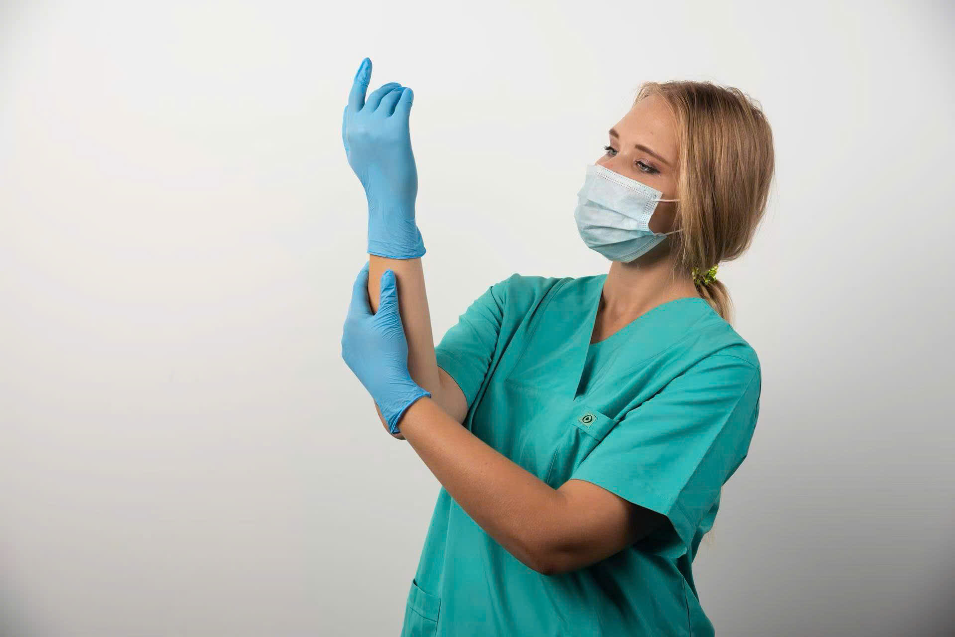 Gloves help prevent direct contact with blood and body fluids.