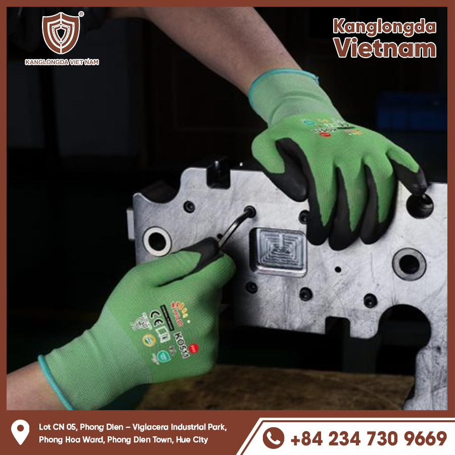 Tight-fitting gloves support safe and secure hex wrench operation.