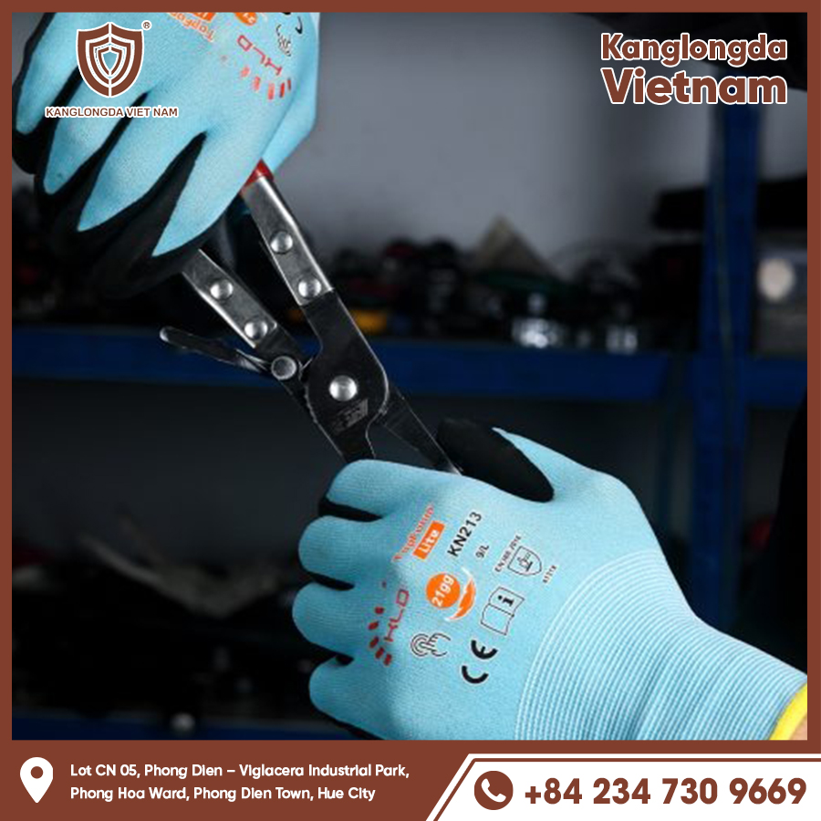 Anti-slip gloves protect hands when holding pliers for precise operation.