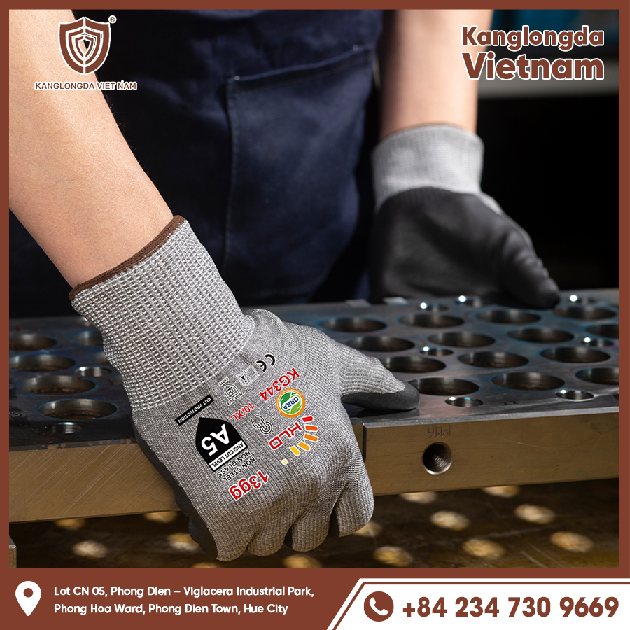 Thick padded gloves increase friction to help hold iron firmly.