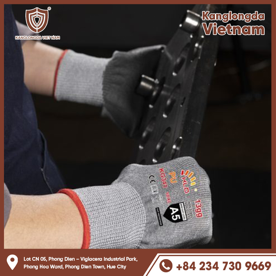 Heavy duty and padded gloves protect hands when handling heavy iron pieces.