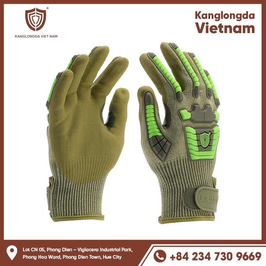 Thick padded gloves protect hands and increase friction while working.