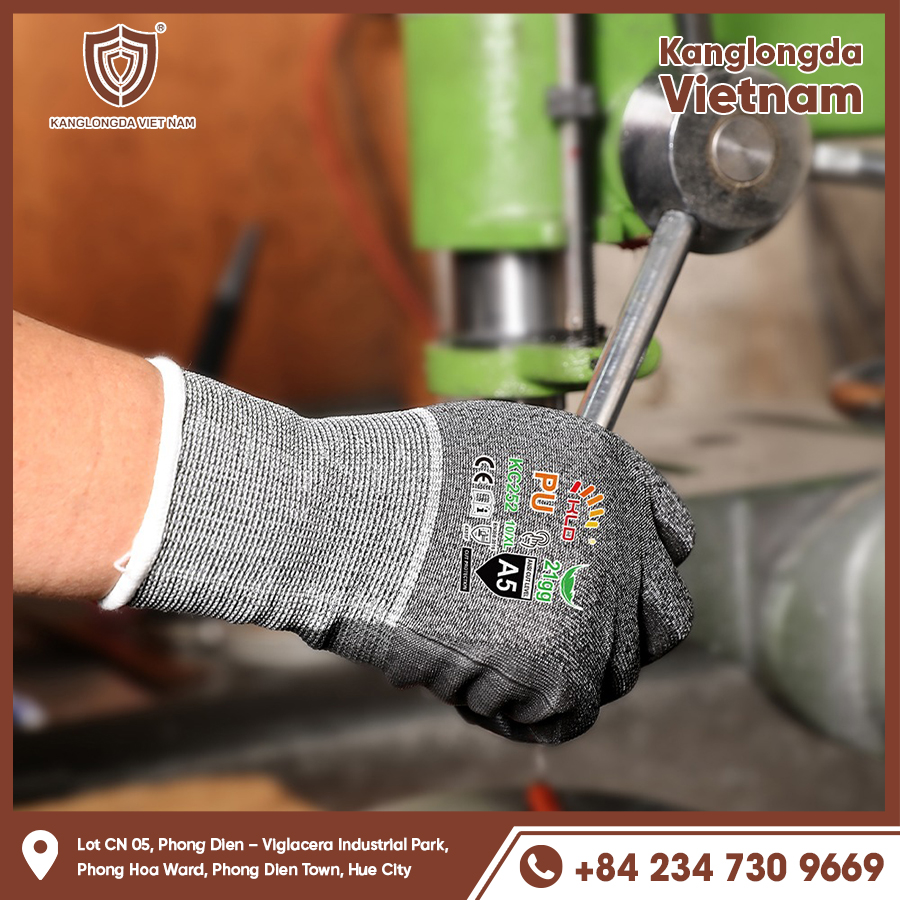 Impact resistant gloves increase friction to help hold iron objects firmly.