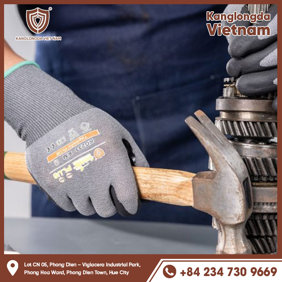 Thick gloves, impact resistant, protect hands when using strong force