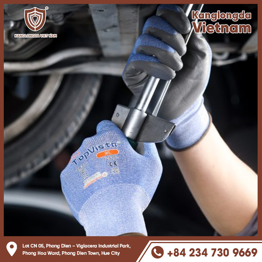 Impact resistant gloves increase friction to help hold iron bars safely.