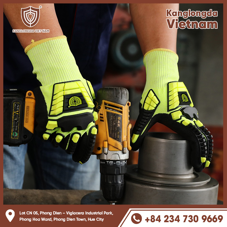 Anti-slip gloves increase grip when using screwdriver safely.